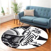 Tattoo Round Car 3D Printed Rug Non-slip Mat Dining Living Room Soft Bedroom Car 08