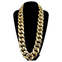 Hip-Hop Exaggerated Big Gold Chain Personality Performance Props Plastic Imitation Gold Necklace Nightclub Accessories