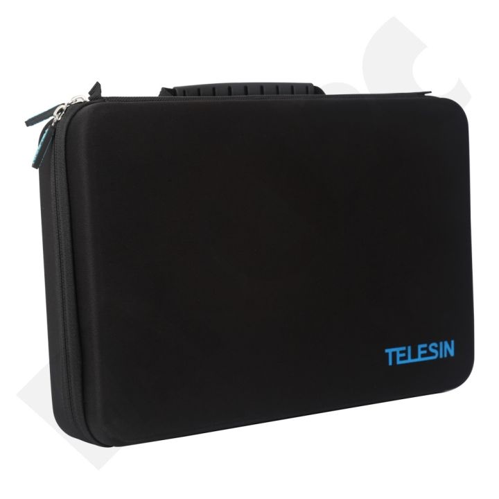 telesin-สีดำขนาดใหญ่แบบพกพากระเป๋าพกพาสำหรับ-gopro-hero-10-9-8-7-hero-6-5-4-สำหรับ-dji-osmo-action