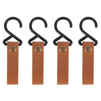 Outdoor Camping Rack Hook PU Hanging Buckle Self-Driving Travel Portable Wind Rope Buckle Fixed Buckle, 4PCS