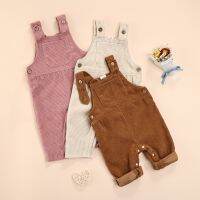 Toddler Baby Corduroy Bib Pants Overalls Autumn Winter Solid Color Square Neck Jumpsuit with Snap Fasteners for Toddler Girls