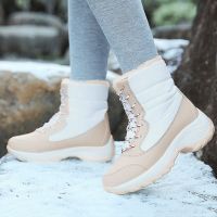 Snow Women Boots Chunky Ladies Shoes Lace-Up Shoes Woman Keep Warm Ankle Boots Platform Plush Punk Botas Mujer Winter Footwear