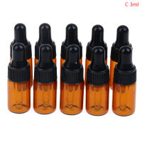 LIANGZHOU 10pcs Essential Oil Dropper ขวดแก้ว1ml 2ml 3ml น้ำมันพืช5ml Essence