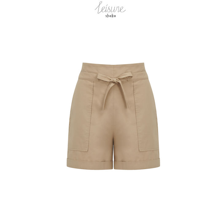 shaka-leisure-aw21-waist-tie-shorts-กางเกงขาสั้น-pn-l210812