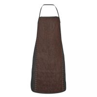 Vintage Black And Brown Stitched Leather Apron for Women Men Bib Medieval Style Cooking Kitchen Tablier Cuisine Chef Gardening