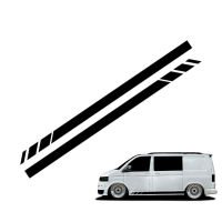 2pcsset Stickers Car Black Side Stripes Stickers 230*12cm Decals Exterior Accessories For Transporter VW T4 T5 T6 Campervan RV