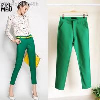 Aolzbiip49h แฟชั่นข้อเท้าความยาวกางเกง Office ดินสอ Pantalones 16 สีฤดูใบไม้ผลิเอวสูงผู้หญิง Capris กางเกงทำงาน