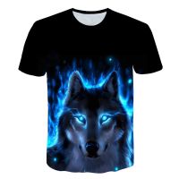 1-14 Years Kids Wolf 3D Print T shirt Clothes Baby Boys Cartoon Anime Sweatshirt Clothes For Kids Short Sleeve O-neck Streetwear