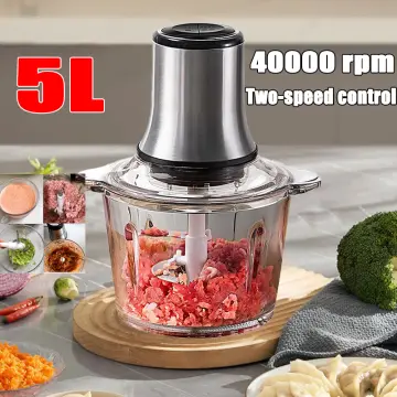 2 Speeds 450W 5L Electric Meat Grinder Kitchen Chopper Stainless Steel