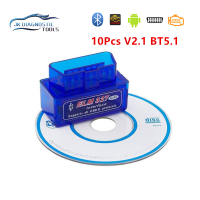 10ชิ้น PCB เดี่ยวมินิ ELM327 V2.1 OBD2สแกนเนอร์ BT 5.1 V2.1 ELM327เครื่องมือวิเคราะห์รถยนต์สำหรับ จัดส่งฟรี