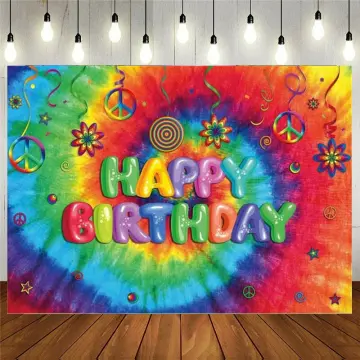 Tie Dye 10th Birthday Backdrop, Tie Dye Party Supplies Birthday Decorations  for Boys Girls, Rainbow Birthday Banner Background, 60's 70's Hippie Theme  Groovy Birthday Party Decorations, 
