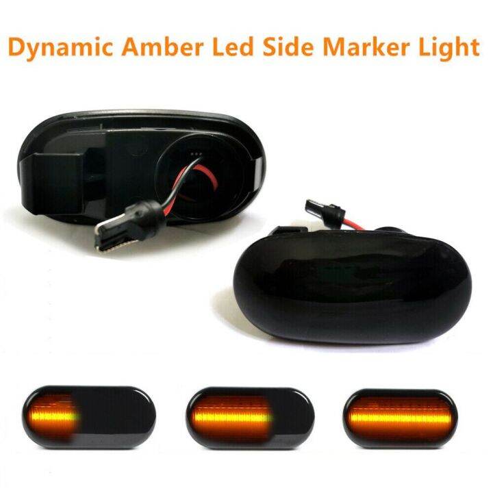 LED Dynamic Side Indicator Lights For Mitsubishi Triton L200 2005-2015 Pajero Montero Sport (Black Lens, No Bulb)