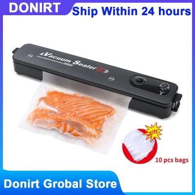 DONIRT LIFE 220V/110V Vacuum Sealer Packaging Machine with Free 10pcs Vacuum bags Household Black Food Vacuum Sealer