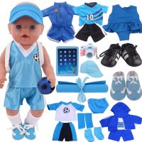 Blue Sportswear Doll Clothes Basketball Gym Shoes For 18inch American Doll 43Cm Reborn Baby items &amp; Logan Boy Dolls Accessories Hand Tool Parts Access