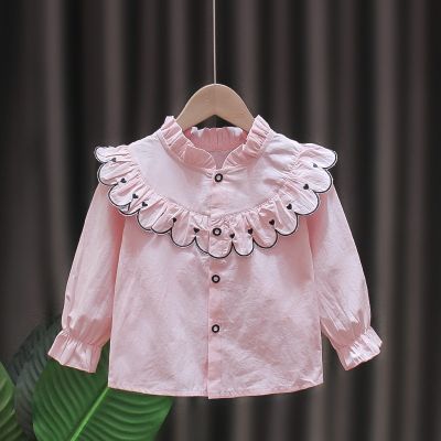 [COD] Girls 2020 autumn new Korean style lace collar casual long-sleeved top girl baby western trendy