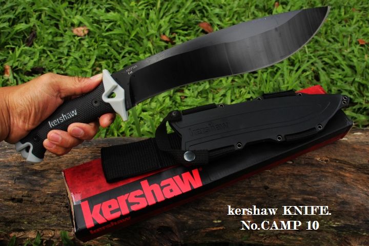 มีดเดินป่าkershaw-รุ่น-camp-10-รหัส-1077-ใบยาว-10-full-tank-ใบมีดเหล็ก-65mn-powdercoat-พร้อมซอง-kydex