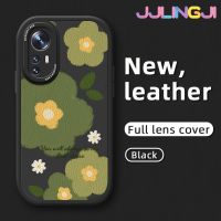 Jlingji เคสสำหรับ Xiaomi 12 Lite 12 Pro เคสแฟชั่นลายดอกไม้ดีไซน์ใหม่บางนุ่มหนังซิลิกาเคสโทรศัพท์เจลฝาปิดเลนส์เต็มกรอบเคสกันกระแทกกล้องกันกระแทก