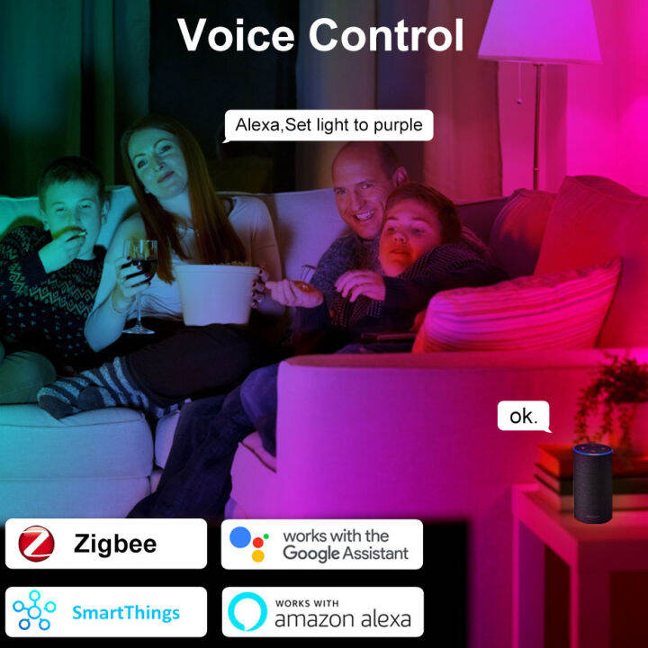 zigbeeสมาร์ทหลอดไฟled-18w-e27-b22-rgb-ww-cw-tuya-wifiโคมไฟหรี่แสงได้ควบคุมเสียงใช้งานร่วมกับalexaสำหรับตกแต่งบ้าน-dliqnzmdjasfg