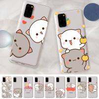 Fun Cartoon Peach Mochi Cat Phone Case for Samsung S20 S10 lite S21 plus for Redmi Note8 9pro for Huawei P20 Clear Case Electrical Safety