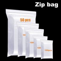 【CC】 100Pcs Thick Heavy Duty Zip Lock Transparent Ziplock Poly Small Jewelry Reclosable Plastic