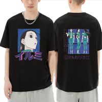 Japanese Anime Hunter X Hunter T-shirt Illumi Zoldyck Manga Double Sided Printed Tshirt Unisex Harajuku Casual Oversized Tees