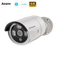 AZISHN 8MP มุมกว้าง2.8มม. กล้องเสียงไอพี4K IP66กลางแจ้ง H.265 CCTV แบบบูลเล็ต ONVLF IR เครื่องแต่งกายกล้อง POE กล้องวงจรปิด4MP