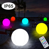 40CM LED Glowing Beach Ball Light Remote Control 16 Colors Waterproof Inflatable Floating Pool Light Yard Lawn Party Lamp 12PCS