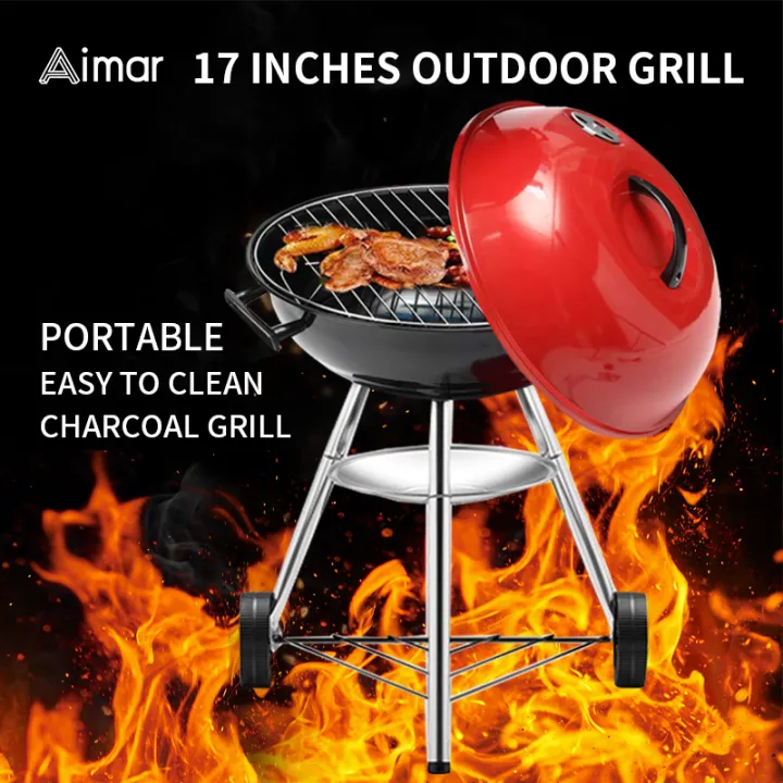Outdoor Camping Portable Barbecue Grill Multifunctional Round Barbecue
