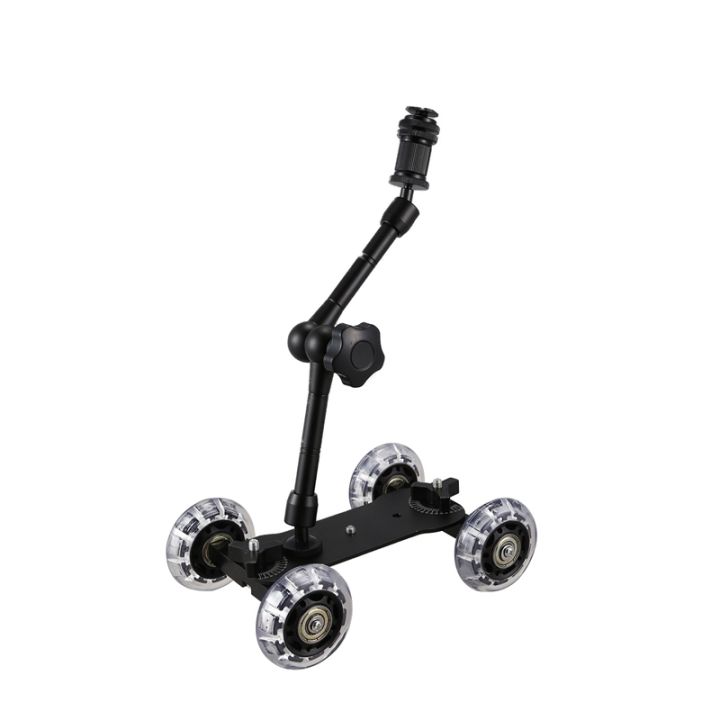 mobile-rolling-sliding-dolly-stabilizer-skater-slider-11-inch-articulating-magic-arm-camera-rail-stand-photography-car