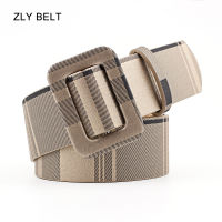 ZLY 2021 New Arrival Fashion Belt Women Men Uni Plaid PC Rectangle Buckle Quality Colorful Casual Trend Luxury nd Designer