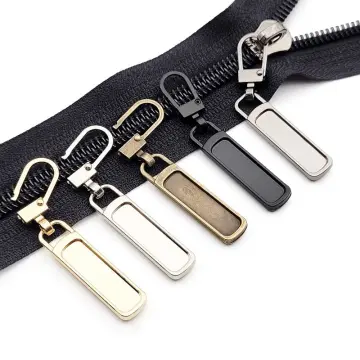 5pcs Metal Replacement Detachable Zipper Puller, Detachable Metal Zipper,  Replacement Bag Shoes Clothes Pull Lock Pull Head, DIY Craft Zipper Head  Sewing Accessories For Small Hole, For Bag Coat Down Jacket, Suitcase