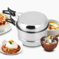 【Clearance Sale】Stainless Steel Portable Outdoor Travel Camping Picnic Cookware Cooking Pot Pan Bowel Set