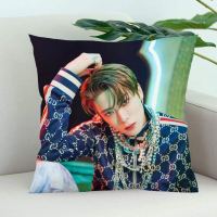 (All in stock, double-sided printing)    Jaehyun Pillow Case Home Decoration Office Bedroom Pillow Case Square Zipper Pillow Case Soft Satin 22.1.3   (Free personalized design, please contact the seller if needed)