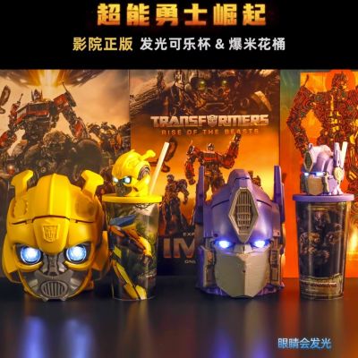 Transformers Cup Topper Rise Of The Beasts ภาพยนตร์ Prime อะนิเมะรูป Popcorn Bucket Exclusive Cinema Decor ของเล่นสะสม Gifts