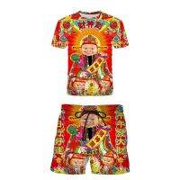 SL กางเกงไทด์ซูเปอร์แมนพิมพ์ลายกางเกงขาสั้นแข็งแรงเสื้อผ้าลำลอง Master ตลกแขนสั้น Master ฤดูร้อนการ์ตูน GG ระเบิดเทพเจ้าแห่งความมั่งคั่งชายหมู