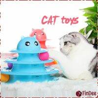 FinDee รางบอล ตาโต ของเล่นแมวทรงโดม รางบอล 4 ชั้น Cat play plate