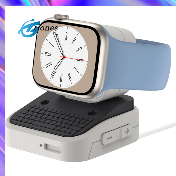 แท่นชาร์จซิลิโคนชาร์จนาฬิกาสมาร์ทวอชดีไซน์คอมพิวเตอร์ย้อนยุคใช้ได้กับ-iwatch-8-7-6-5-4-3-2-1-galaxy-watch6-6pro-5-5pro