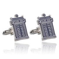 【hot】 TARDIS Mysterious Men Police-Box Cufflink Wedding Groomsmans