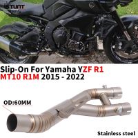 60mm For Yamaha YZF R1 MT-10 MT10 R1M 2015 - 2022 Motorcycle Escape Exhaust System Stainless Steel Modified Mid Link Pipe