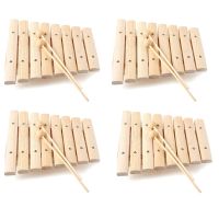 4X Children Kids Natural Wood Wooden 8 Tone Xylophone Percussion Toy Musical Instrument for Kids Music Develop