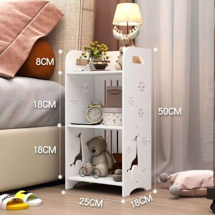 Minimalist Woodbased Panel White Bedside Table Side Table 25*18*50cm