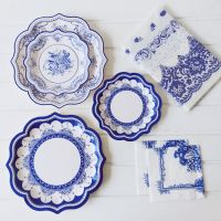 【CW】ﺴ◎┇  Floral Chinese and Paper Plate Plates Wedding Dish Disposable 1PC Tablecloth