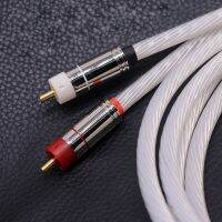 1pair 5N Silver plated OCC RCA cable Analog cable star line RCA plugs interconnector cable