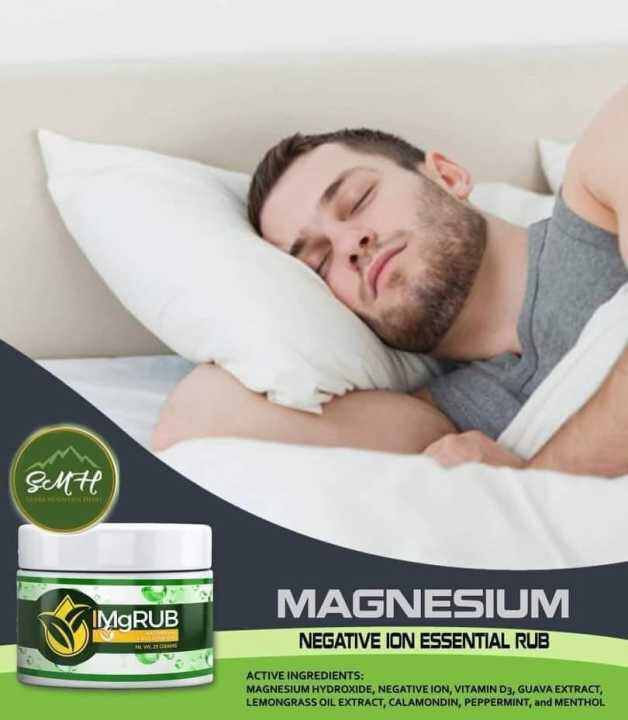 Magnesium Negative Ion Essential Rub for Migraine Headache Muscle and