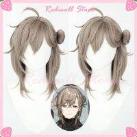 VTuber Kanae Cosplay Wig NIJISANJI kanakana knkn Bun Light Brown Short Heat Resistant Hair Youtuber Gamers ChroNoiR Headwear