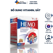 HEMO PRO Bổ Sung Sắt, Acid Folic Cho Bà Bầu Chiết Xuất Từ Quả Óc Chó