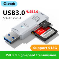 USB Elough 3.0เครื่องอ่านการ์ด2 In 1 USB 2.0ไปยัง SD Micro การ์ดความจำอะแดปเตอร์เมมโมรี่การ์ดสำหรับ PC แล็ปท็อปอุปกรณ์เสริมการ์ดแฟลชไดรฟ์เครื่องอ่านการ์ด