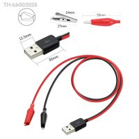 卍▤ Alligator Test Clips Clamp to USB Male Connector Power Supply Adapter Wire 58cm Cable Red and Black