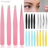 1Pcs Eyebrow Tweezers Stainless Steel Hair Removal Trimming Slanted Eye Brow Clips Professional Makeup Eyelash Extension Tools