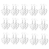 30Pcs Sublimation Blank Earrings Heat Transfer Sublimation Printing Wire Hooks Earrings Wooden Earrings for DIY Craft